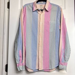 Seersucker Sewn for J. Crew- Multicolor Striped Men's Shirt